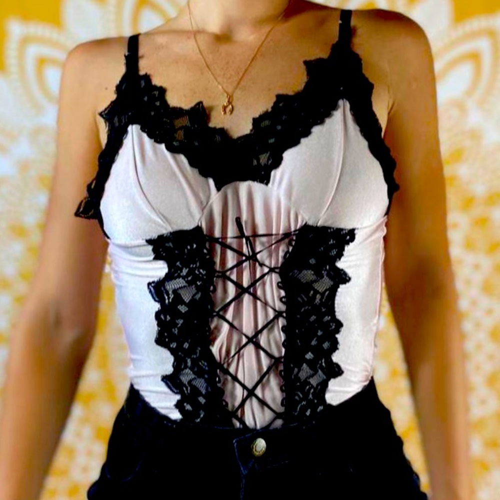 Lace up tank top